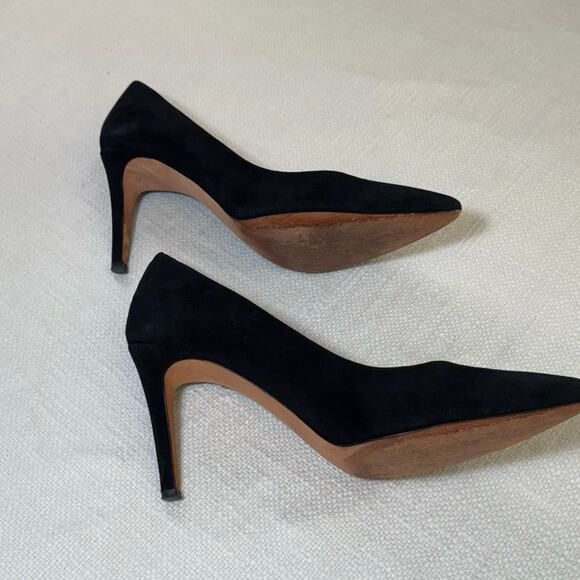 J.Crew Black Suede Pointed Toe Pumps • Made in Italy • Size 10 • Classic Heel - Picture 8 of 11